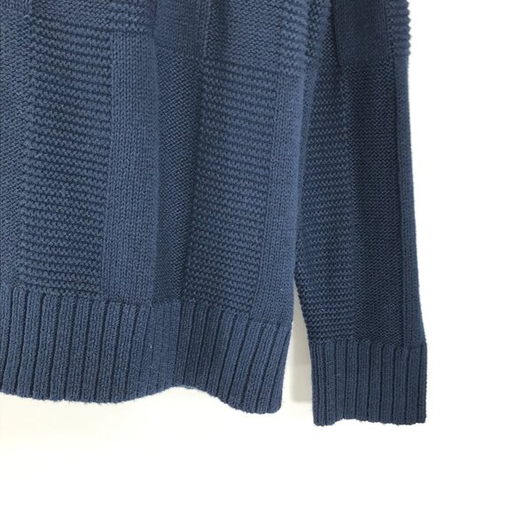 NEW Express Shawl Collar Knit Cardigan Men's Large Navy Blue Button Down Winter - Picture 3 of 9